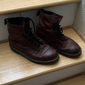Burgundy Leather Dr. Marten Boots